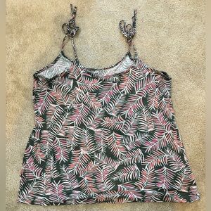 GAP Luxe Women’s Tie Shoulder Tropical Leaf Print Tank Top